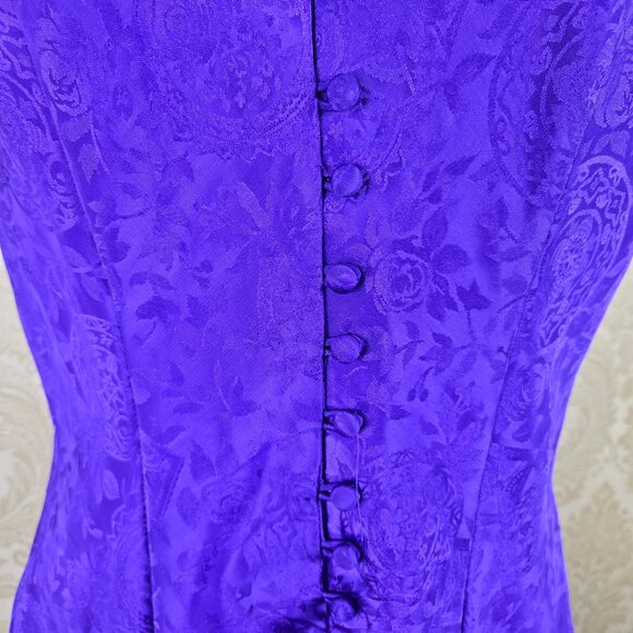 Victoria's Secret Size P Purple Jacquard Chemise Adjustable Straps Button Front - Picture 4 of 10